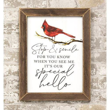 Stop & Smile Cardinal Framed Print 12 x 16 - The Fox Decor